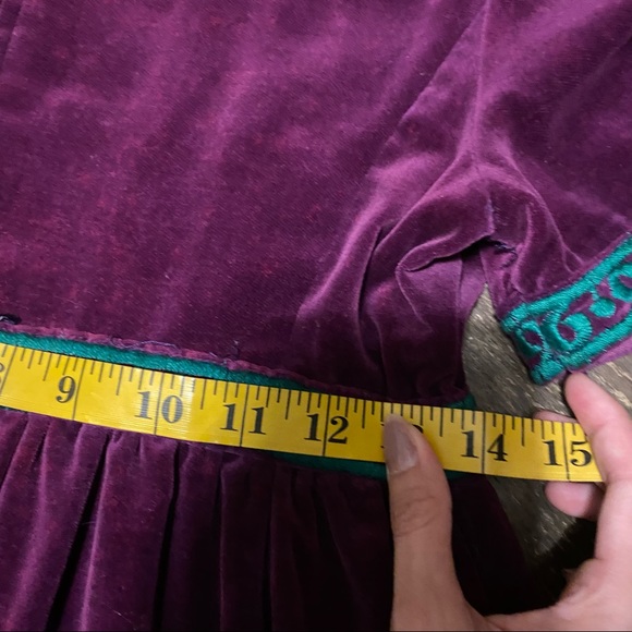 Vintage Beverly Paige velvet maxi embroidered cottage core dress shirt sleeve - Picture 16 of 16